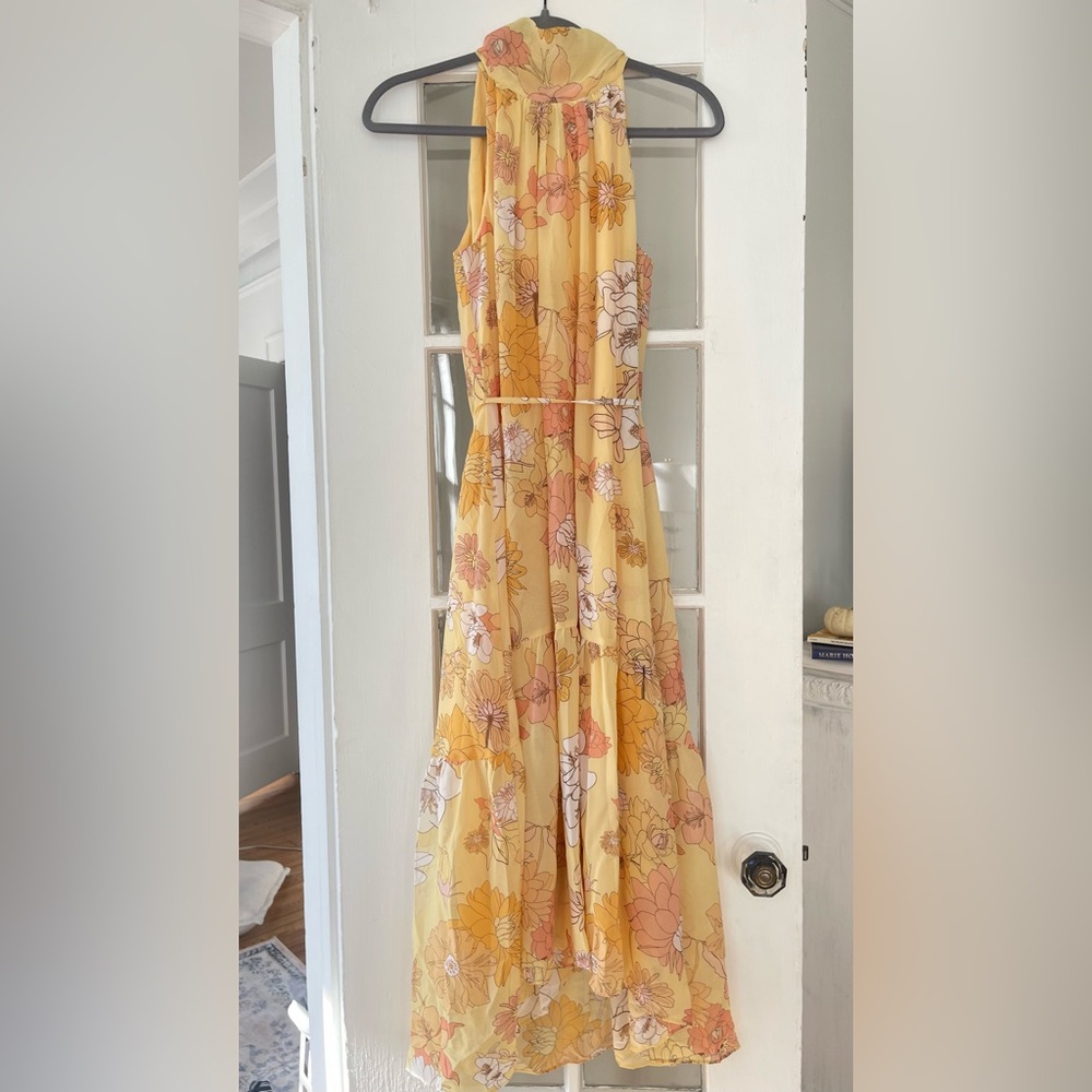 Floral Yellow Maxi Dress